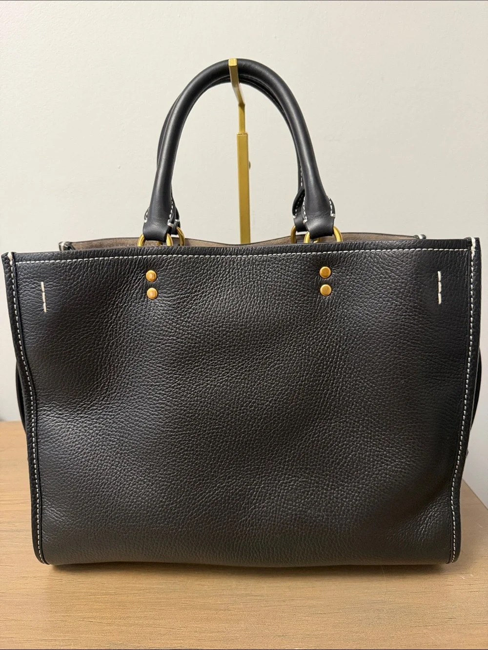 Quince Italian Leather Medium Convertible Satchel in Black